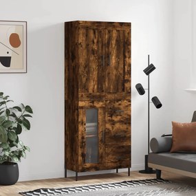 Credenza Rovere Fumo  69,5x34x180 Cm İn Legno Multistrato /