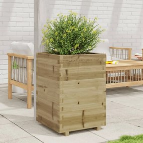 Fioriera Da Giardino 50x50x72,5 Cm İn Legno Di Pino Impregnato /