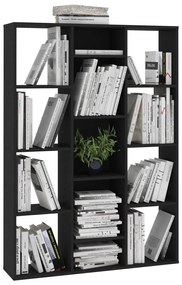 Libreria/Divisorio Nero 100x24x140 cm in Legno Multistrato