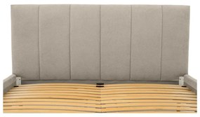 Letto matrimoniale imbottito beige con doghe in legno 160x200 cm Zee - Scandic