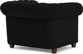 Poltrona chesterfield nera con rivestimento in velluto York Blik – Ropez