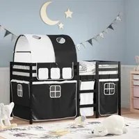 Letto a Soppalco con Tunnel Bambini Bianco e Nero 80x200cm Pinocod mxl 116482