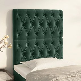 Testiera 2 Pz Verde Scuro 80x7x78/88 Cm İn Velluto /