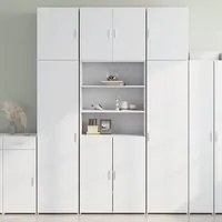 Credenza Bianca 80x42,5x249 cm in Legno Multistrato 3281357