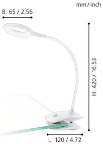 Eglo 97077 - Lampada LED dimmerabile con clip CABADO 1xLED/3W/5V bianco