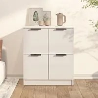 Credenza Bianco Lucido 60x30x70 cm in Legno Multistrato 811103