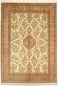 Cashmere Silk Tappeto 220 x 160 Beige (Indian) Annodato A Mano