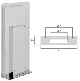 Set doccia incasso Kubo con soffione a muro 25x52 cm e kit doccia