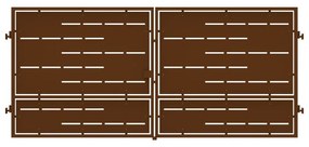 Cancello con serratura elettrica Privacy in ferro, apertura centrale, L 408.5 x H 180 cm, di colore ruggine