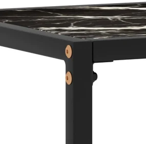 Tavolo consolle nero 60x35x75 cm in vetro temperato