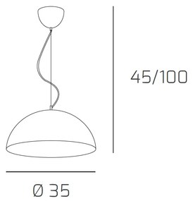 Sospensione Contemporanea Cup Metallo Sabbia 1 Luce E27 D.35Cm