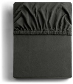 Collezione lenzuolo in jersey elasticizzato grigio scuro, 200/220 x 200 cm Amber - DecoKing