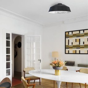 Plafoniera glamour Tokyo bianco, foglia argento ø 50 cm IP20, E27 LUMICOM