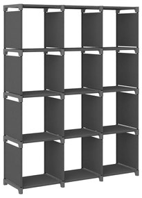 Mensola Con 12 Vani A Cubo Grigia 103x30x141 Cm İn Tessuto /