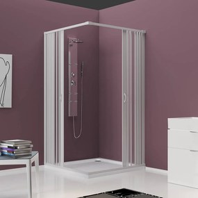 Cabina doccia 80x80 riducibile reversibile a soffietto in PVC