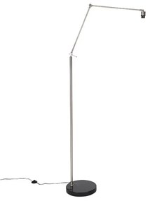 Lampada da terra moderna in acciaio con paralume grigio scuro 45 cm - Editor