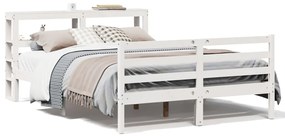 Letto Senza Materasso Bianco 160x200 Cm Legno Massello Di Pino /