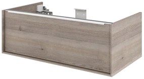 Mobile da bagno sotto lavabo SENSEA Neo grigio satinato L 90 x H 32 x P 48 cm 1 cassetto, lavabo non incluso