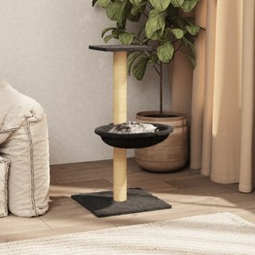 Albero Per Gatti Con Palo Tiragraffi Sisal Grigio Scuro 74 Cm /