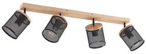 Lindby - Kiriya 4 Plafoniera Black/Wood Lindby