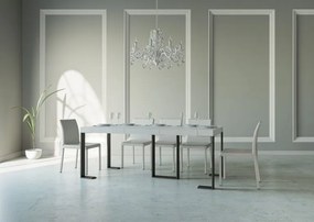 Consolle Estensibile Elegante Antracite con Telaio Robusto, 90x40/196 cm Sintesi Small / Bianco