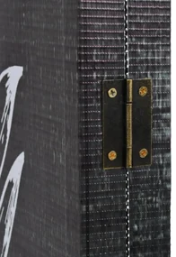 Paravento pieghevole 228x170 cm stampa piume bianco e nero