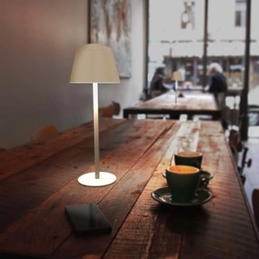 Lampada da Tavolo Ricaricabile 2.2W IP54 CCT Dimmerabile Beige/Sabbia