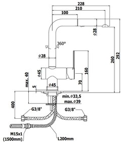 Paffoni West Ws285 Miscelatore Lavello Con Doccetta Estraibile 2 Getti Cromo