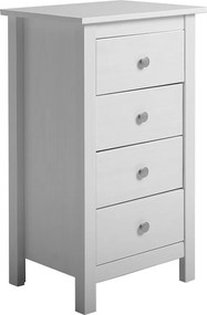 Cassettiera alta bianca in legno di pino 46x80 cm Berna - Marckeric