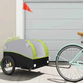 Rimorchio Da Bici Nero E Verde 45 Kg İn Ferro /