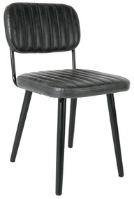 Sedia da pranzo nera Jake Worn - White Label