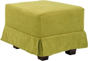 Pouf moderno in tessuto lime 57x41 h imbottito sfoderabile con piedini