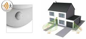 Philips - Applique da esterno con sensore JUNE 1xE27/12W/230V IP44