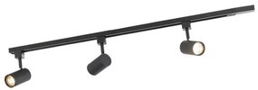 Sistema di illuminazione a binario Smart nero con 3 WiFi GU10 1-Fase - Iconic Jeana