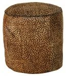 Poggiapiedi DKD Home Decor 46 x 46 x 50 cm Nero Marrone Leopardo Coloniale