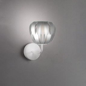 Applique Moderna Queen Polilux ® Argento E Metallo 1 Luce E14