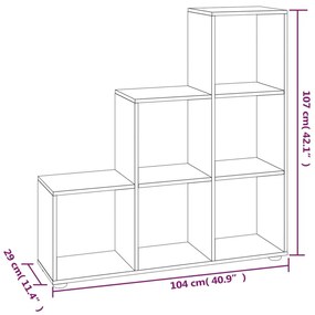 Libreria a Scala Rovere Fumo 107 cm in Legno Multistrato