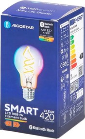 LED RGBW Lampadina FILAMENT A60 E27/4,9W/230V 2700K - Aigostar