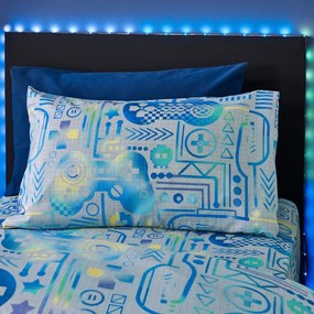 Biancheria da letto per bambini blu/grigia in microfibra per letto singolo 135x200 cm Gamer – Catherine Lansfield
