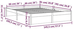 Giroletto Nero in Legno Massello 140x190 cm