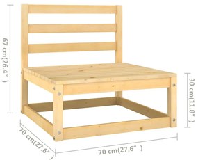 Set Salotto Giardino 14pz Cuscini Antracite Legno Massello Pino