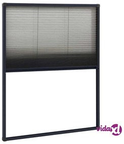 vidaXL Zanzariera Plissettata Finestre Alluminio Antracite 60x80 cm