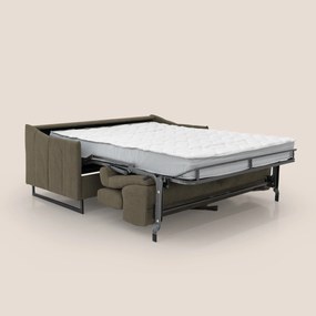 Loto divano letto salvaspazio materasso H18 cm con piedi alti in morbido tessuto impermeabile T14 marrone