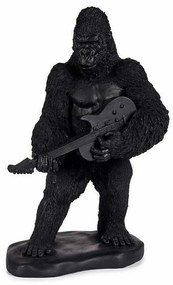 Statua Decorativa Gorilla Chitarre Nero 17,5 x 38 x 27 cm (3 Unità)