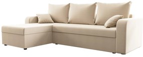 Divano letto angolare e reversibile in Tessuto Beige - ONABIA