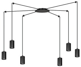 Lampadario a Sospensione in Acciaio TRAKER 6 BLACK e WHITE