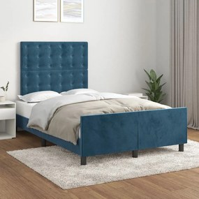 Giroletto Senza Materasso Blu Scuro 120x190 Cm Velluto /