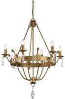 Lampadario Classico Windsor Acciaio Patina Oro 6 Luci E14