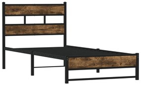 Giroletto senza materaso in metallo rovere fumo 100x200 cm