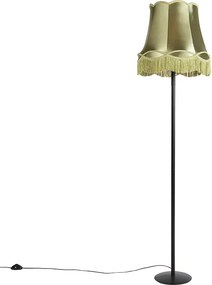 Lampada da terra retrò nera con paralume verde granny 45 cm - Simplo